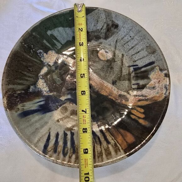 Studio Art Pottery Stoneware Plate 9.5" Glazed Art Handmade - Picture 6 of 7